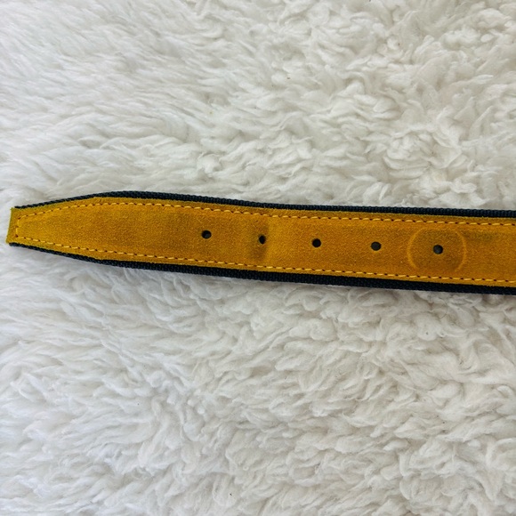 Versace Vtg Yellow Suede Vera Pelle Genuine Leather Belt with Silver Buckle 36 - Picture 16 of 16